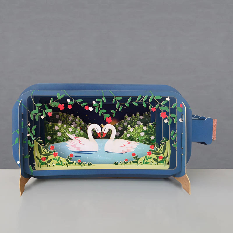 Pop Up Greetings Card - Swans