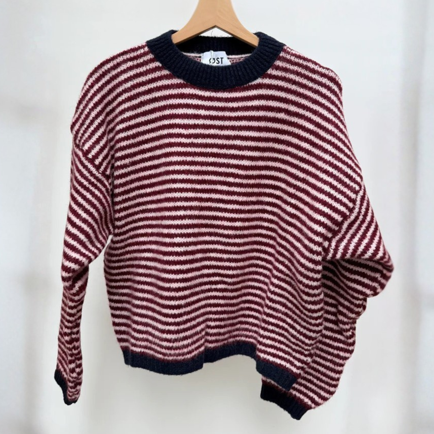 Nanna Striped Jumper - Burgundy