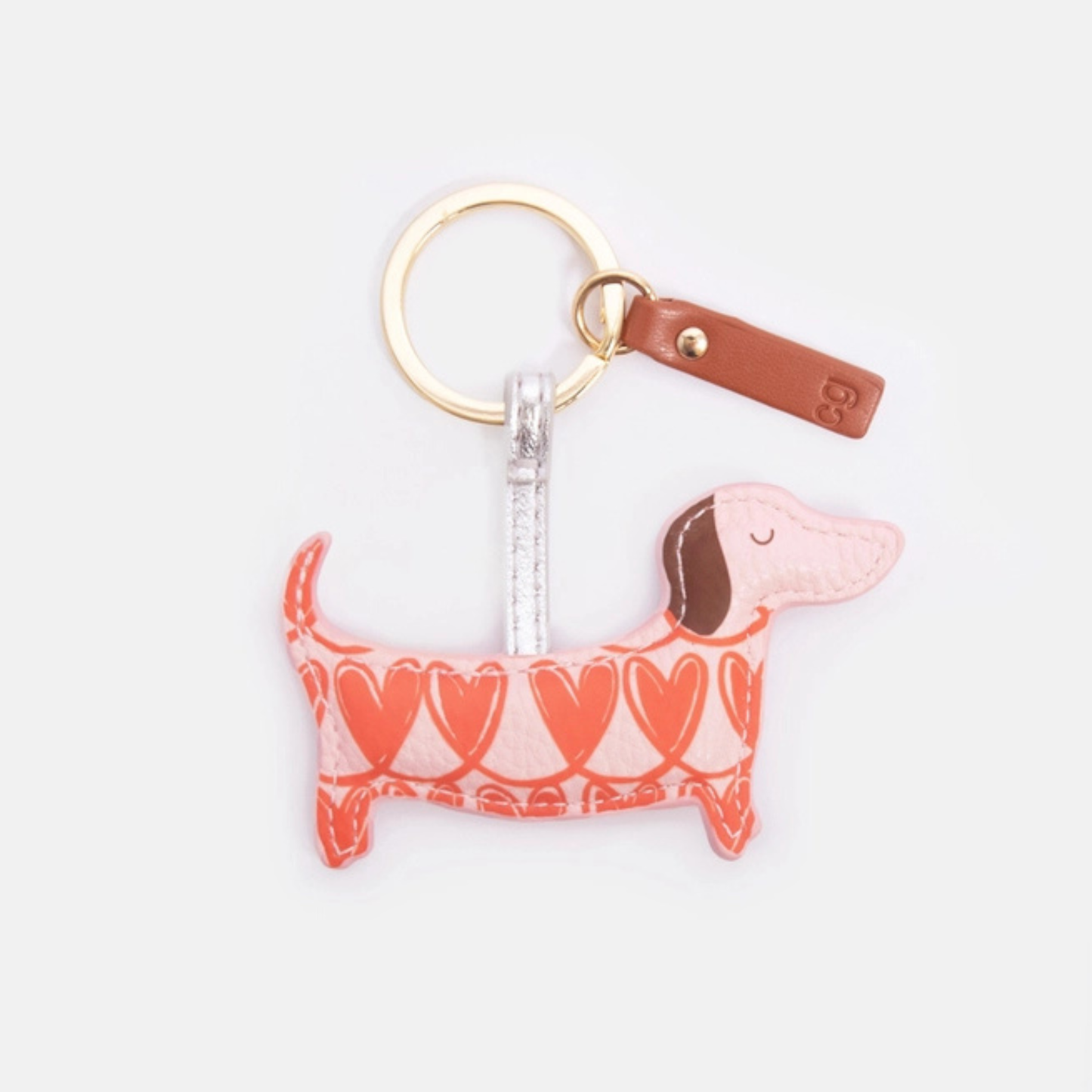 Keyring - Heart Print Sausage Dog