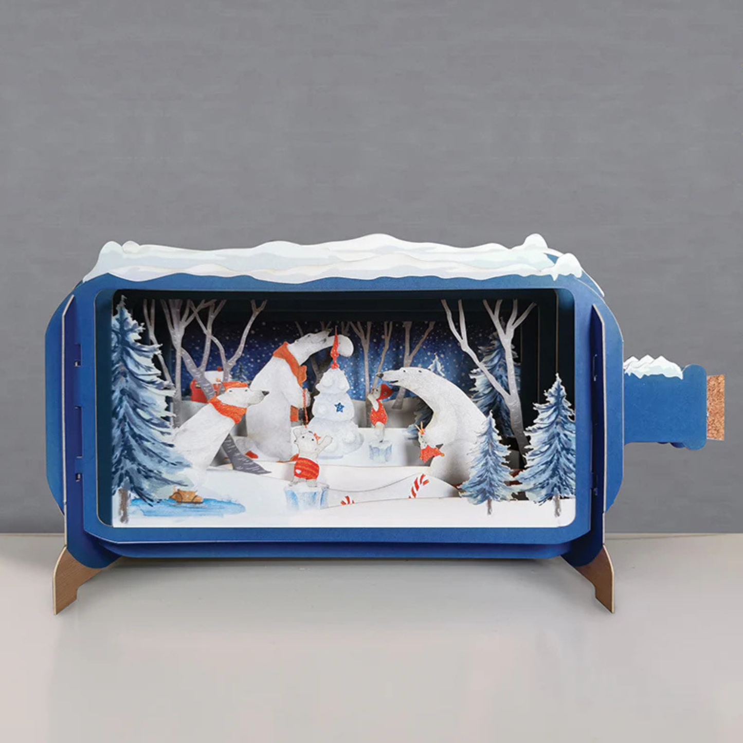 Pop Up Greetings Card - Polar Bears and Christmas Tree