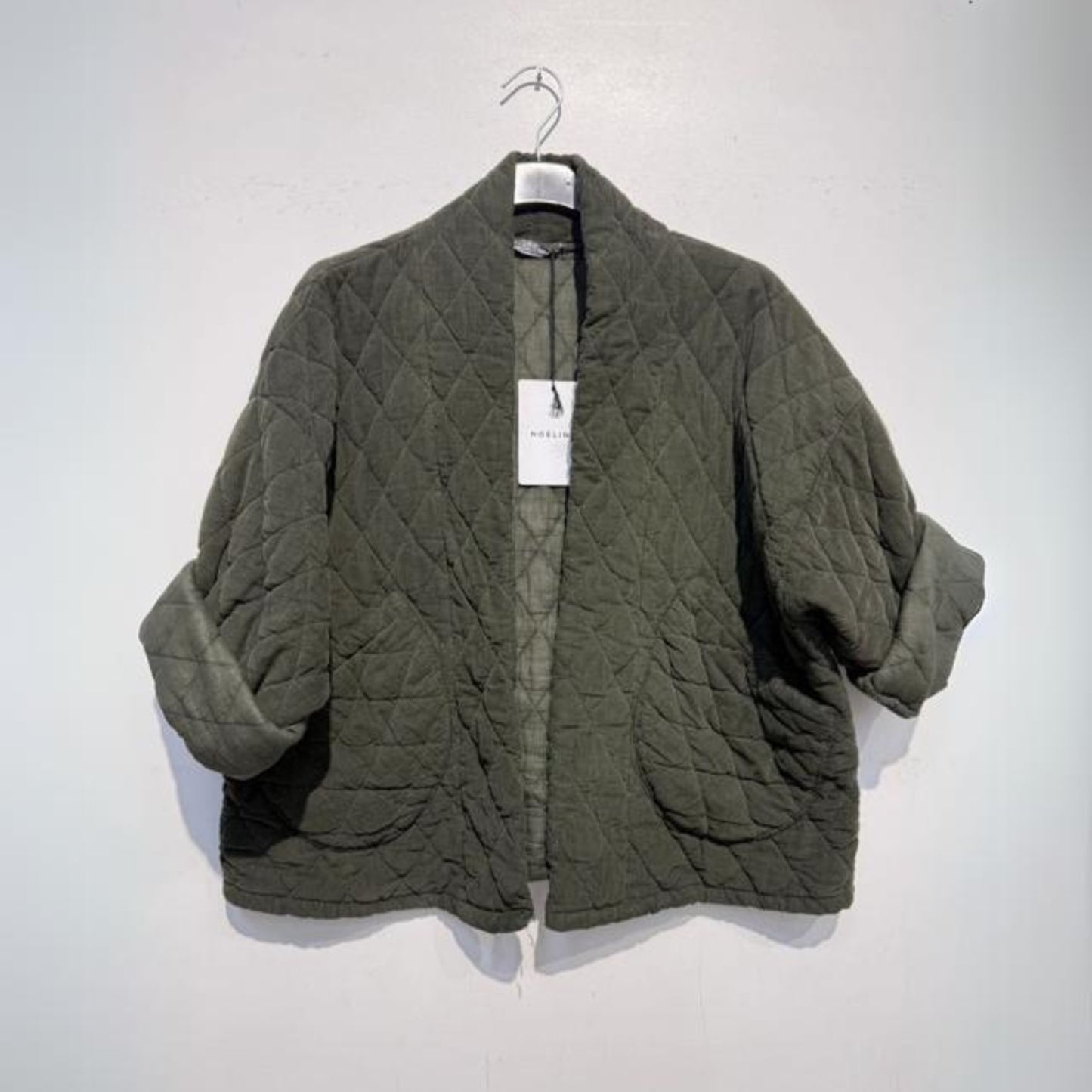 Needlecord Quilted Jacket - Khaki Green