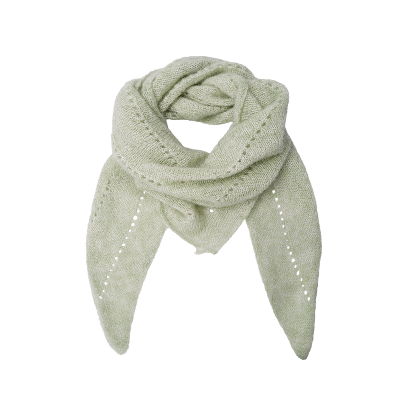 Black Colour DK Alpaca Mini Scarf - Sage Green