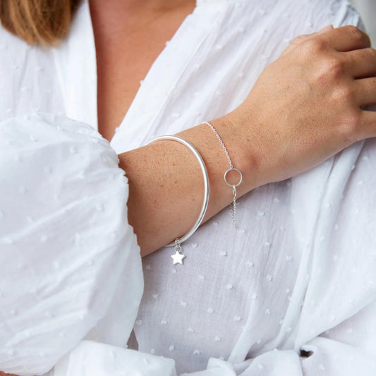 Chalk UK Sterling Silver Bangle with Star Charm