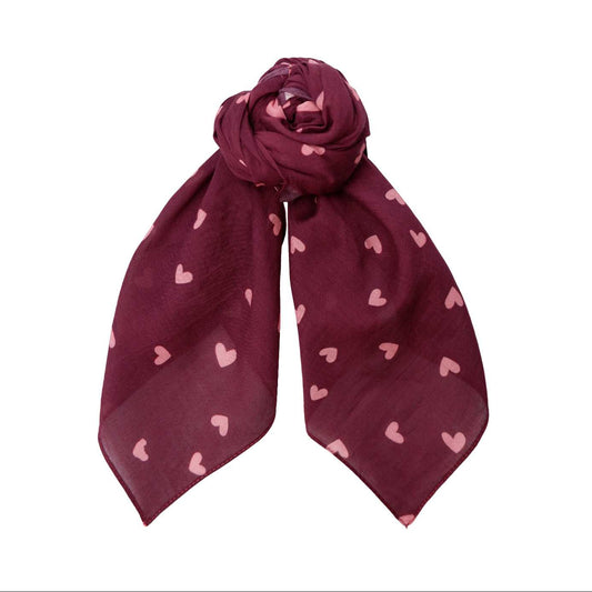 Silk and Cotton Scarf - Plum Hearts