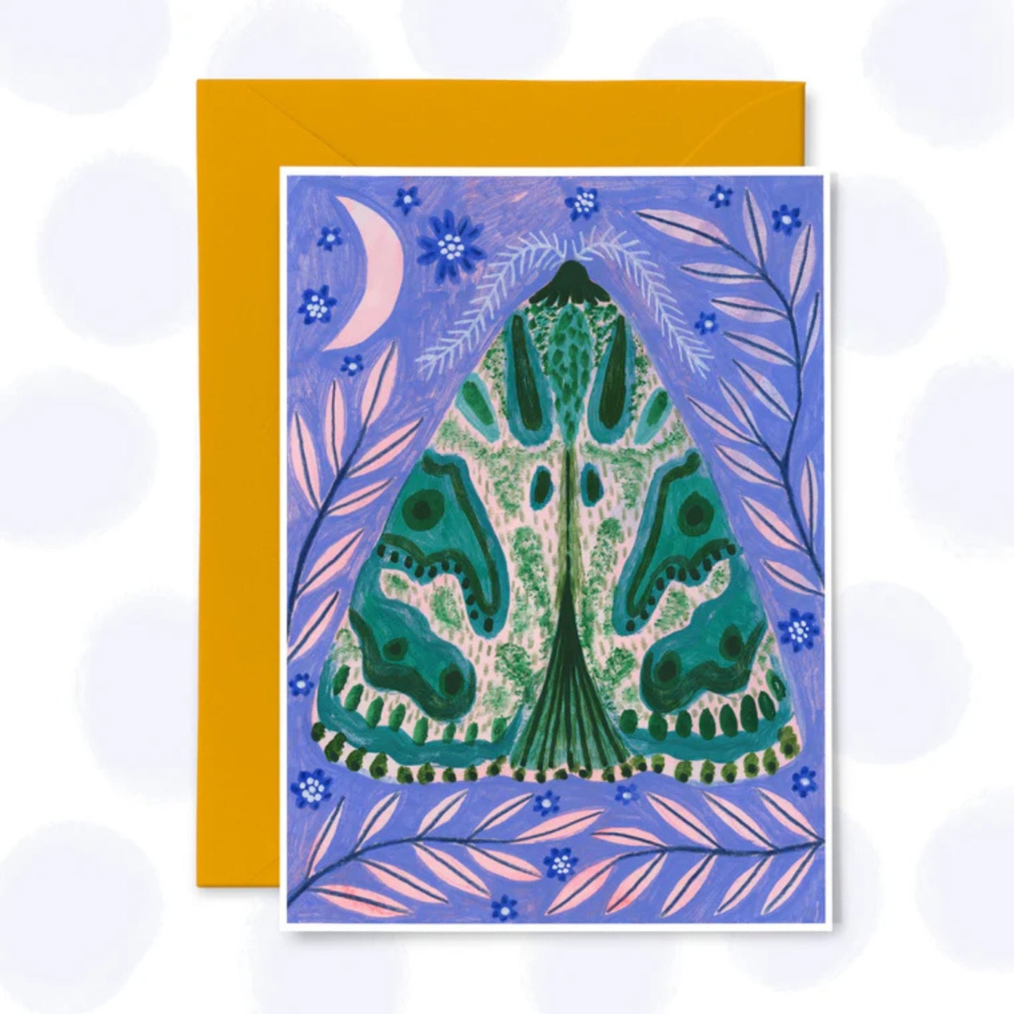 Bonbi Forest Greetings Card - Teal Luna Moth