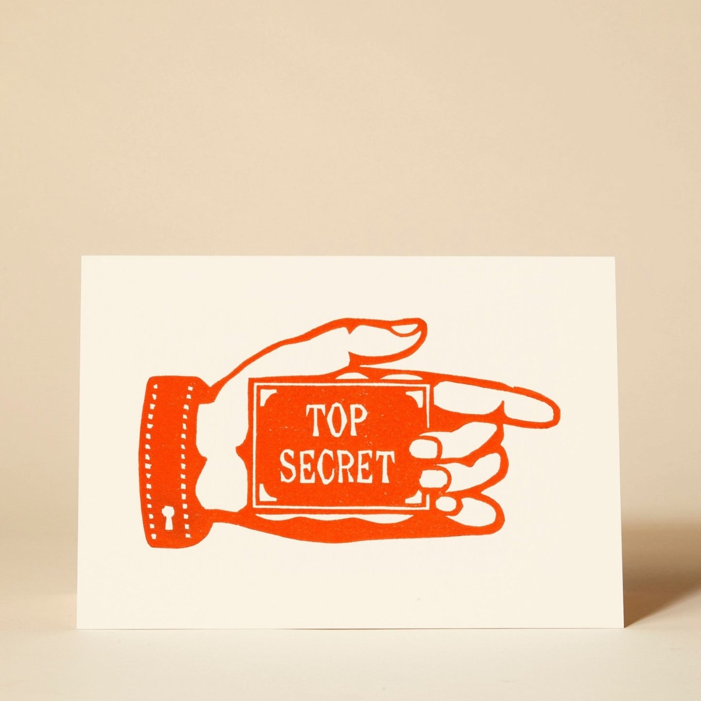 Greetings Card - Top Secret Linocut