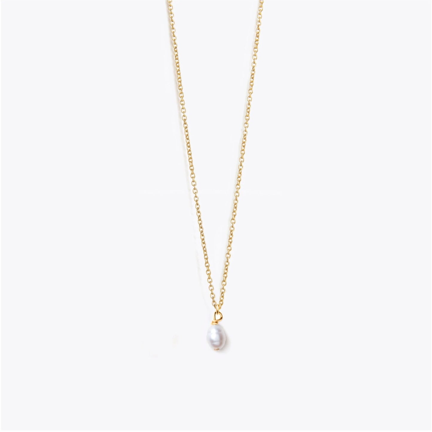 Fine Gold Chain Necklace - Pearl