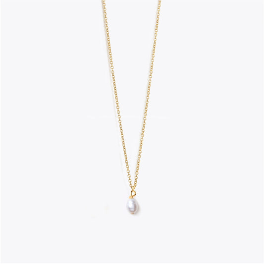 Fine Gold Chain Necklace - Pearl