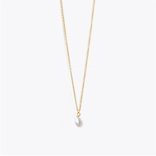 Wanderlust Life Fine Gold Chain Necklace - Pearl