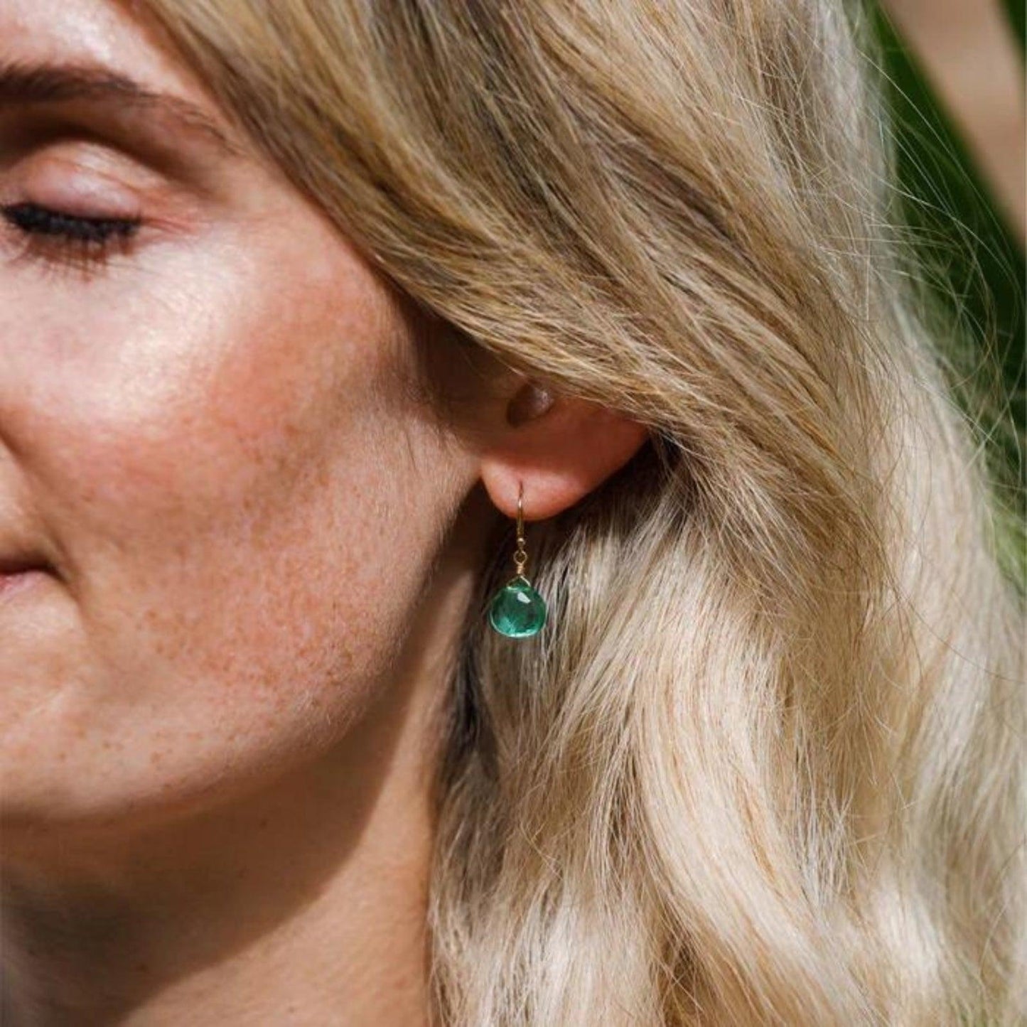 Wanderlust Life Isla Drop Earrings - Seafoam Green Quartz