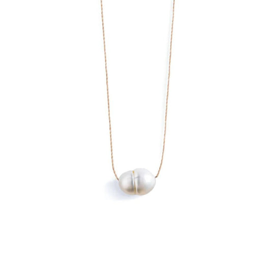 Wanderlust Life Fine Cord Necklace - White Pearl