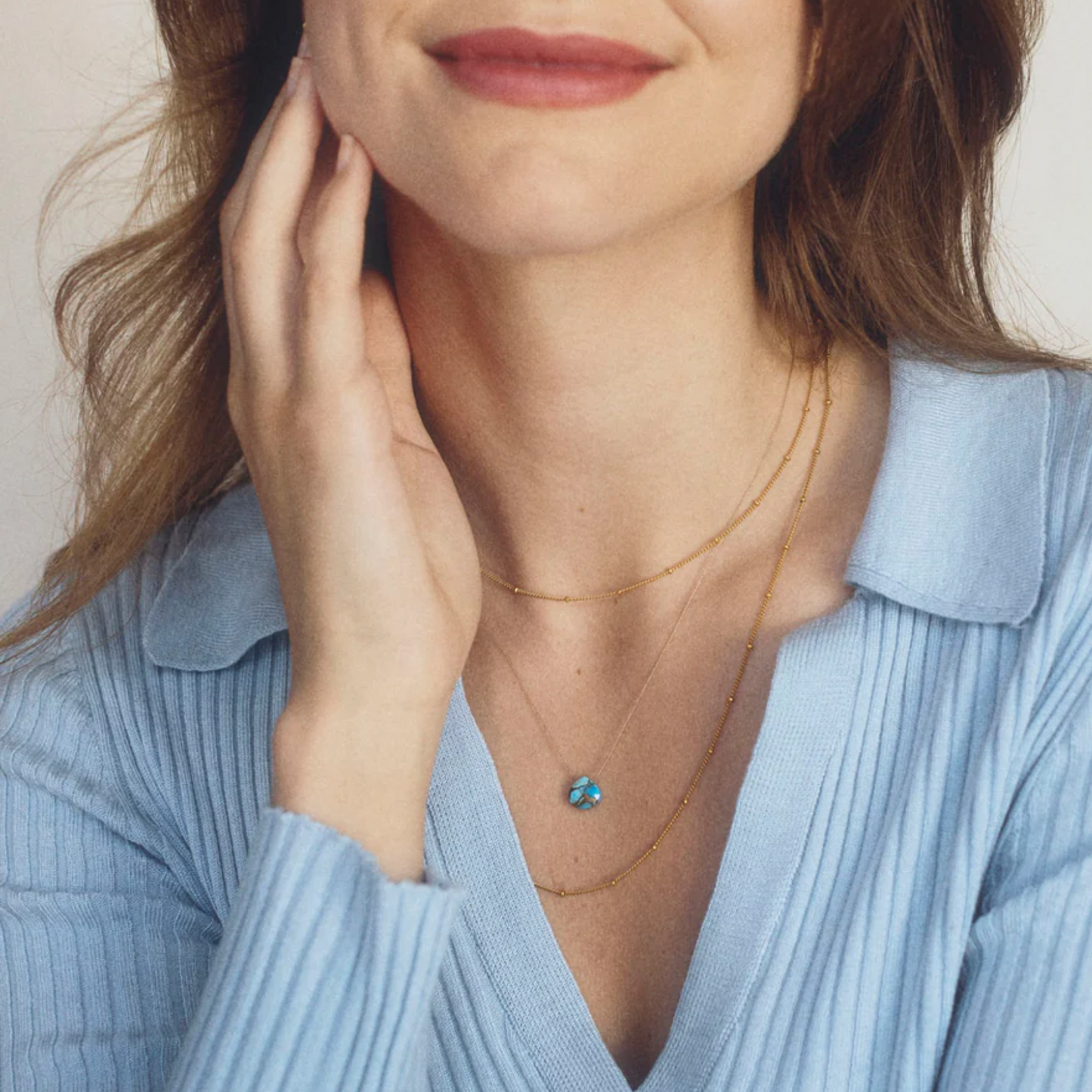 Fine Cord Gemstone Necklace - Mohave Turquoise