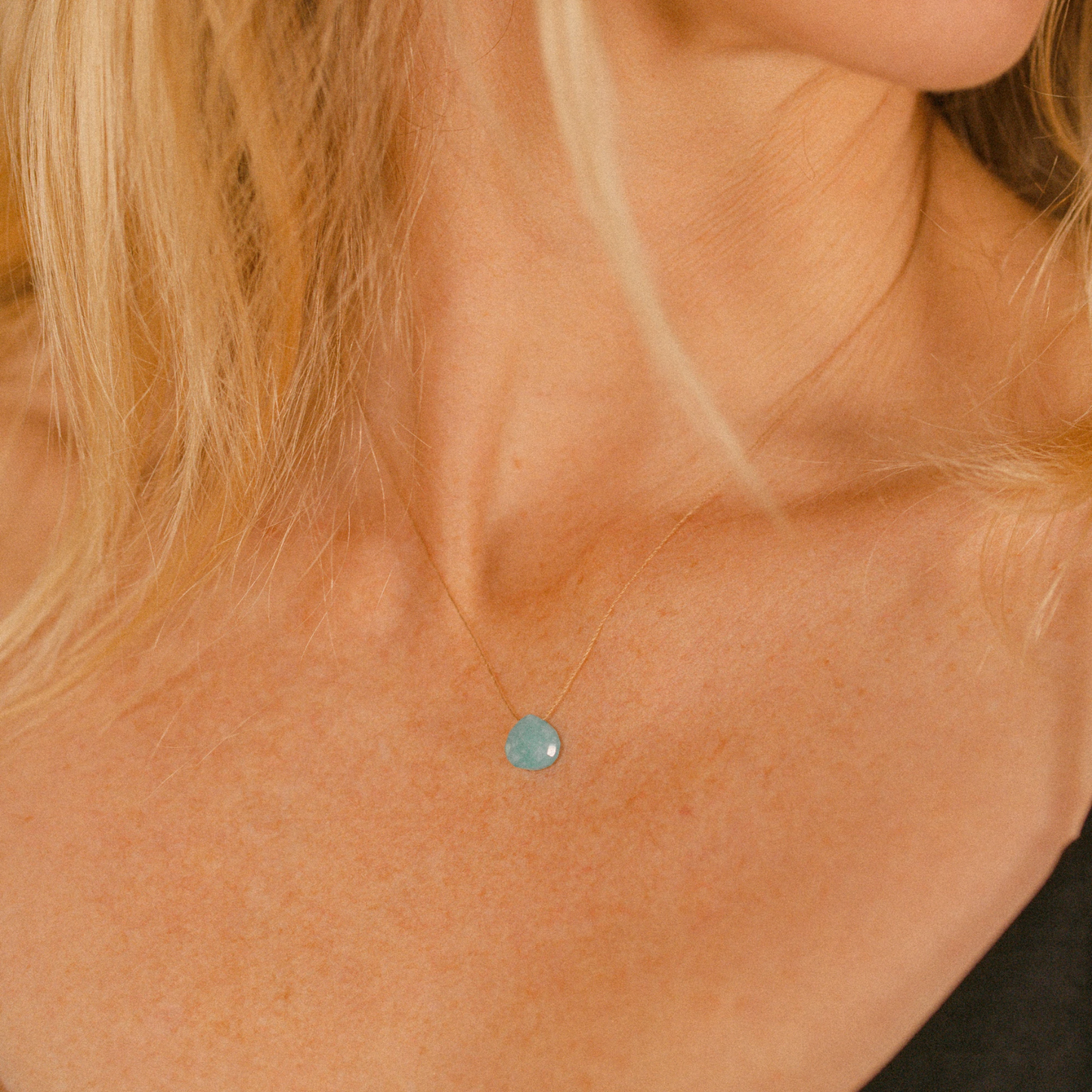 Fine Cord Gemstone Necklace - Amazonite
