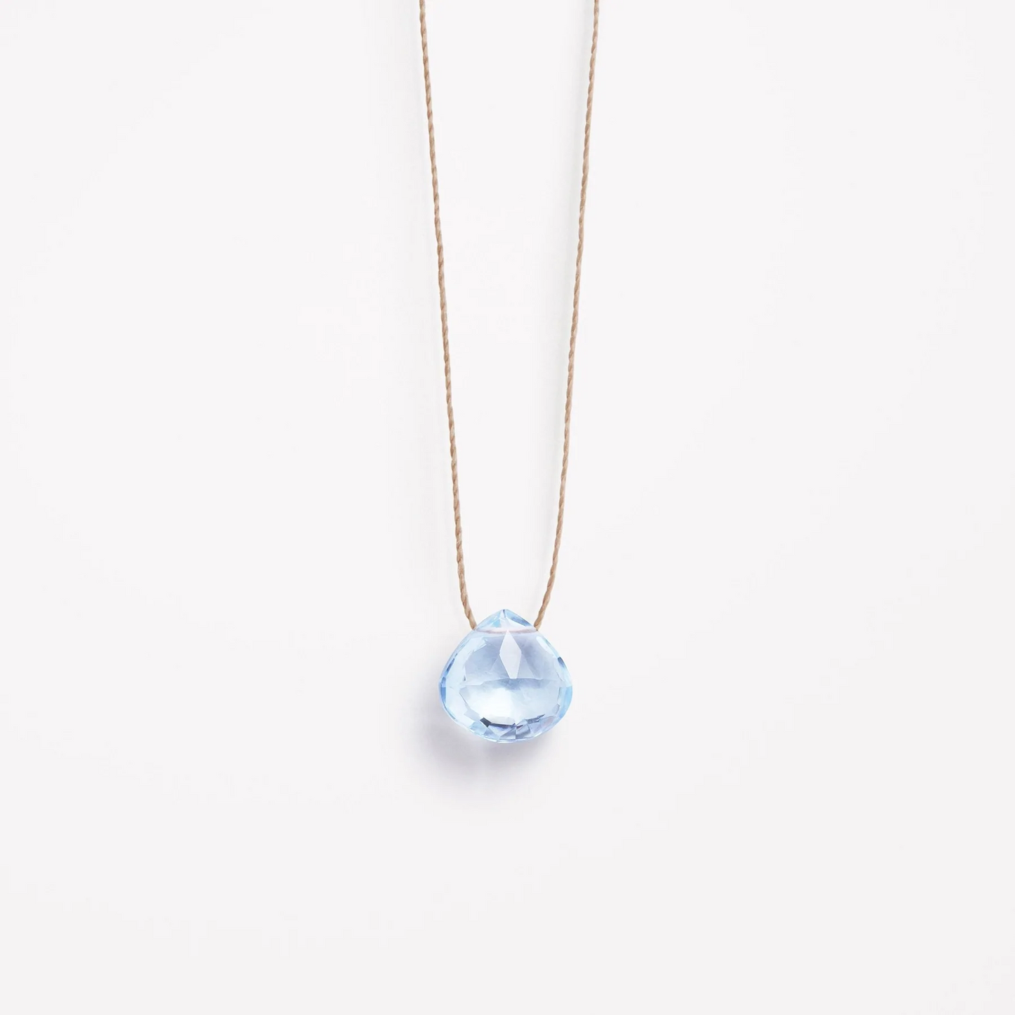 November Birthstone Fine Cord Necklace - Blue Topaz