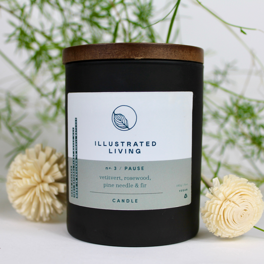 Illustrated Living Pause No 3 Natural Wax Candle