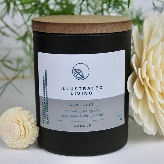 Illustrated Living Rest No 5 Natural Wax Candle