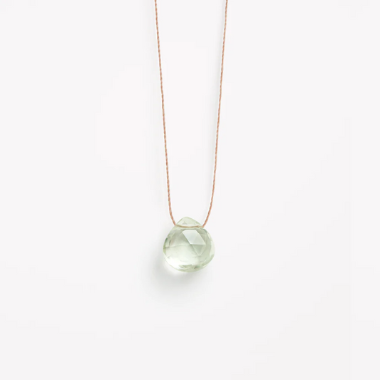 Wanderlust Life Fine Cord Gemstone Necklace - Mint Amethyst