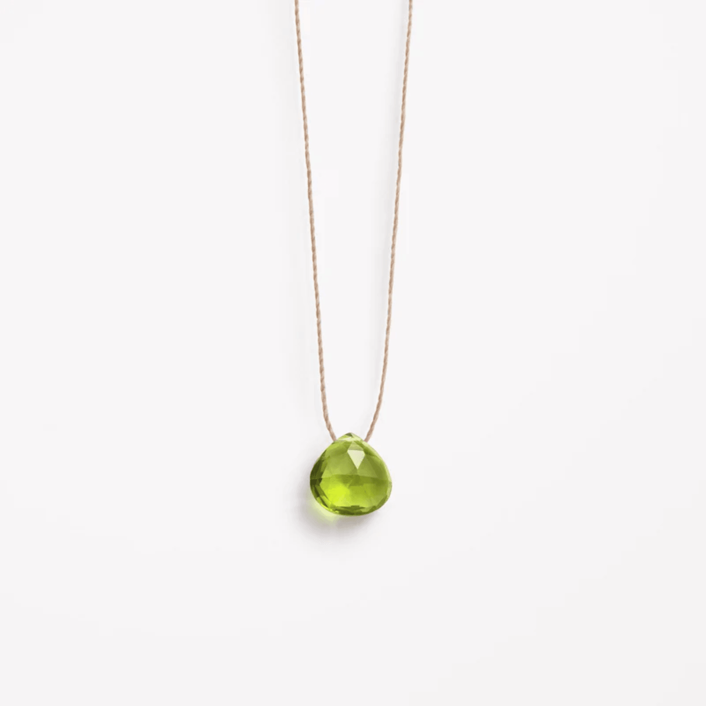 August Birthstone Fine Cord Necklace - Peridot