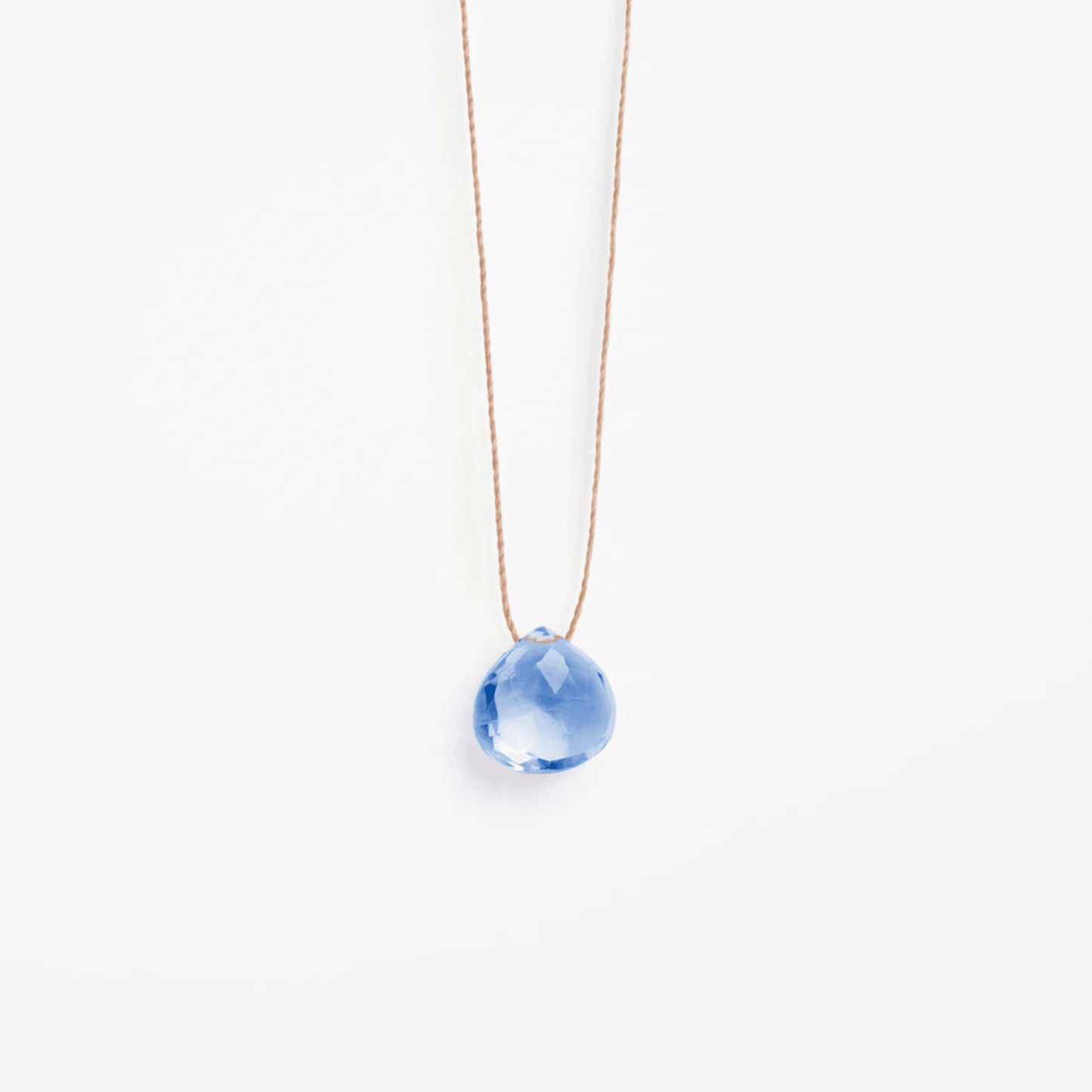 Fine Cord Gemstone Necklace - California Blue Quartz