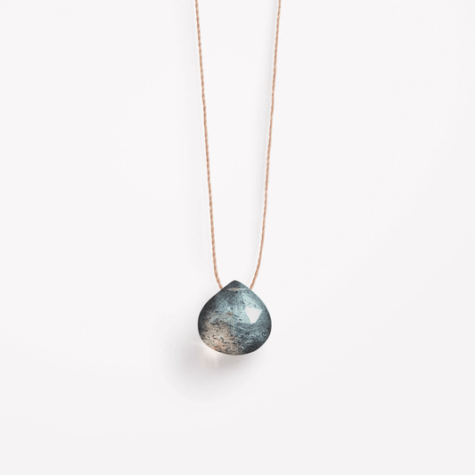Fine Cord Gemstone Necklace - Iridescent Labradorite