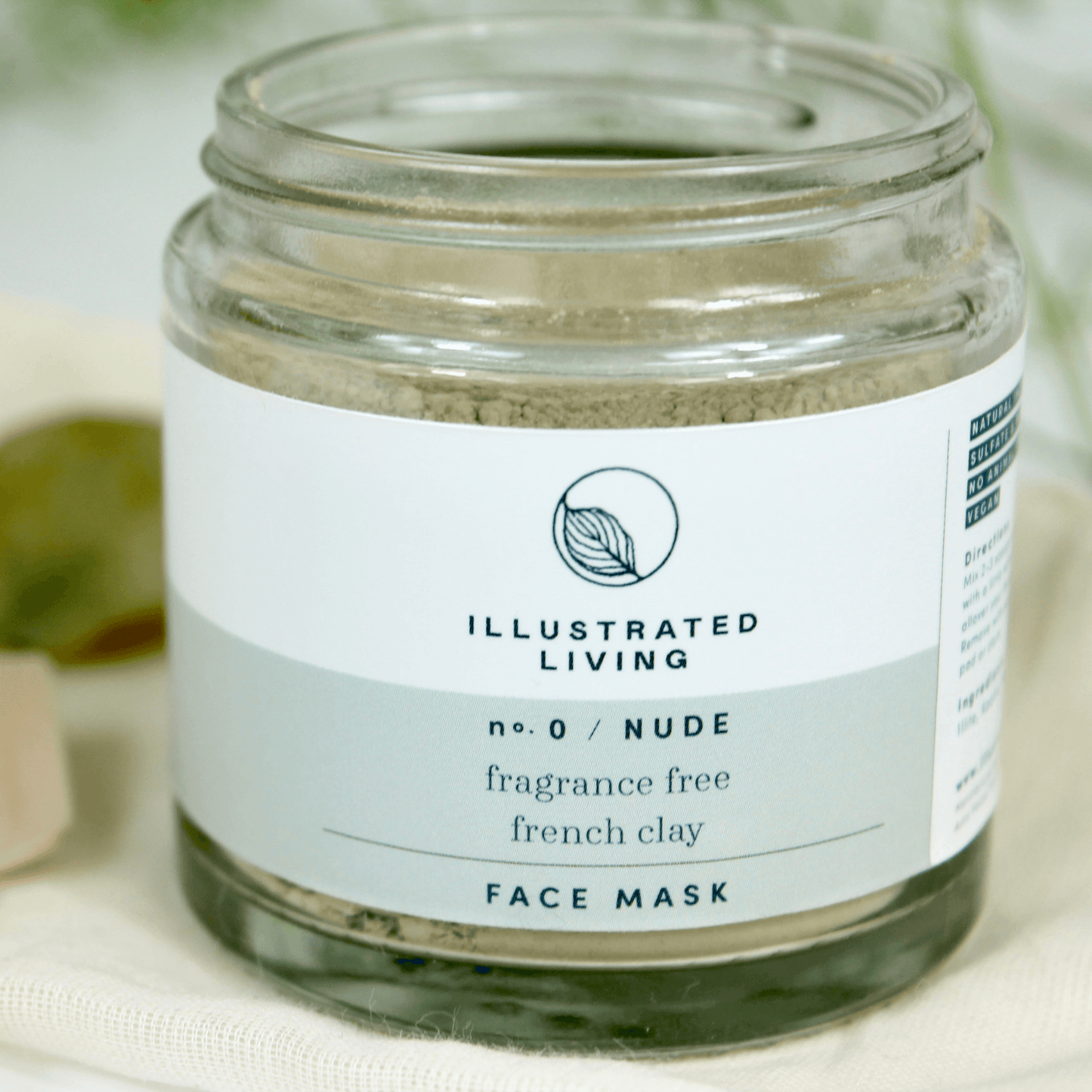 Illustrated Living Nude No.0 Green French Clay Face Mask