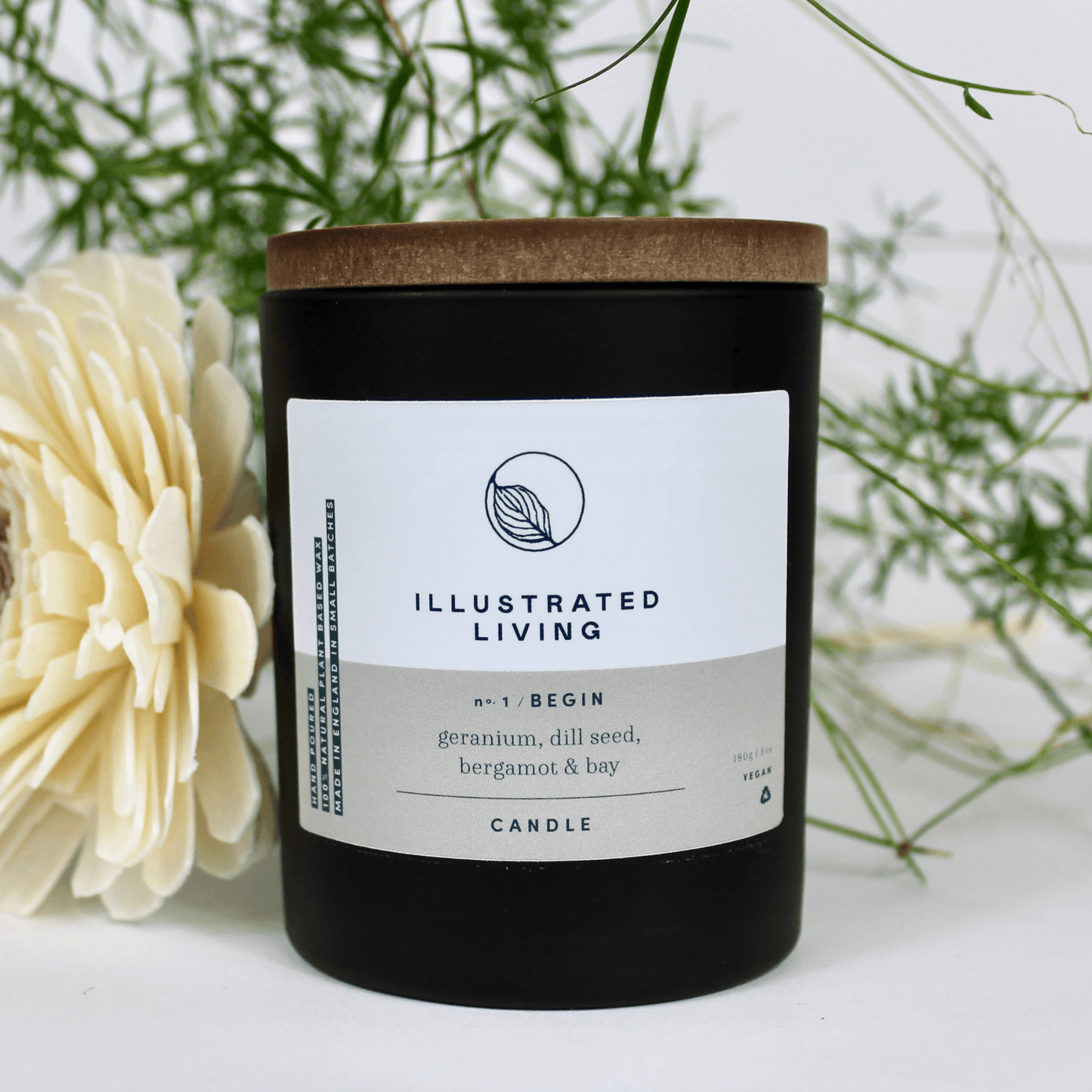 Illustrated Living Begin No.1 Natural Wax Candle
