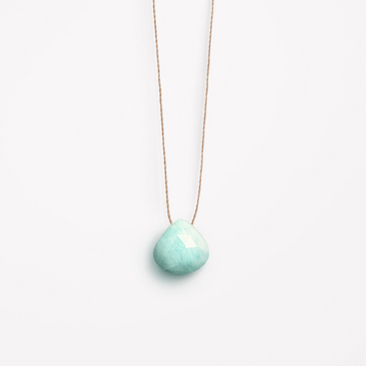Fine Cord Gemstone Necklace - Amazonite