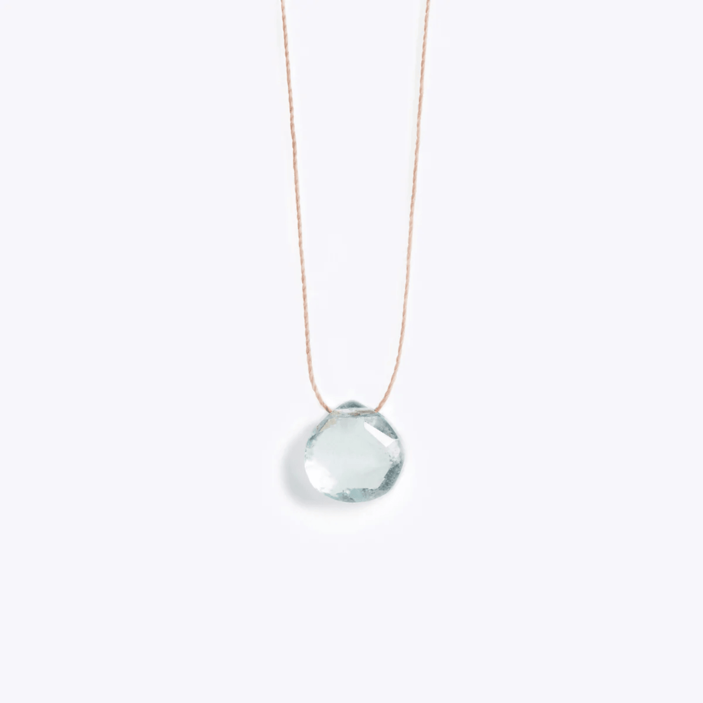 Wanderlust Life March Birthstone Fine Cord Necklace - Aquamarine