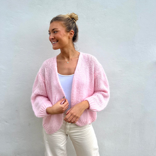 OEST Mohair Blend Cardigan - Soft Pink