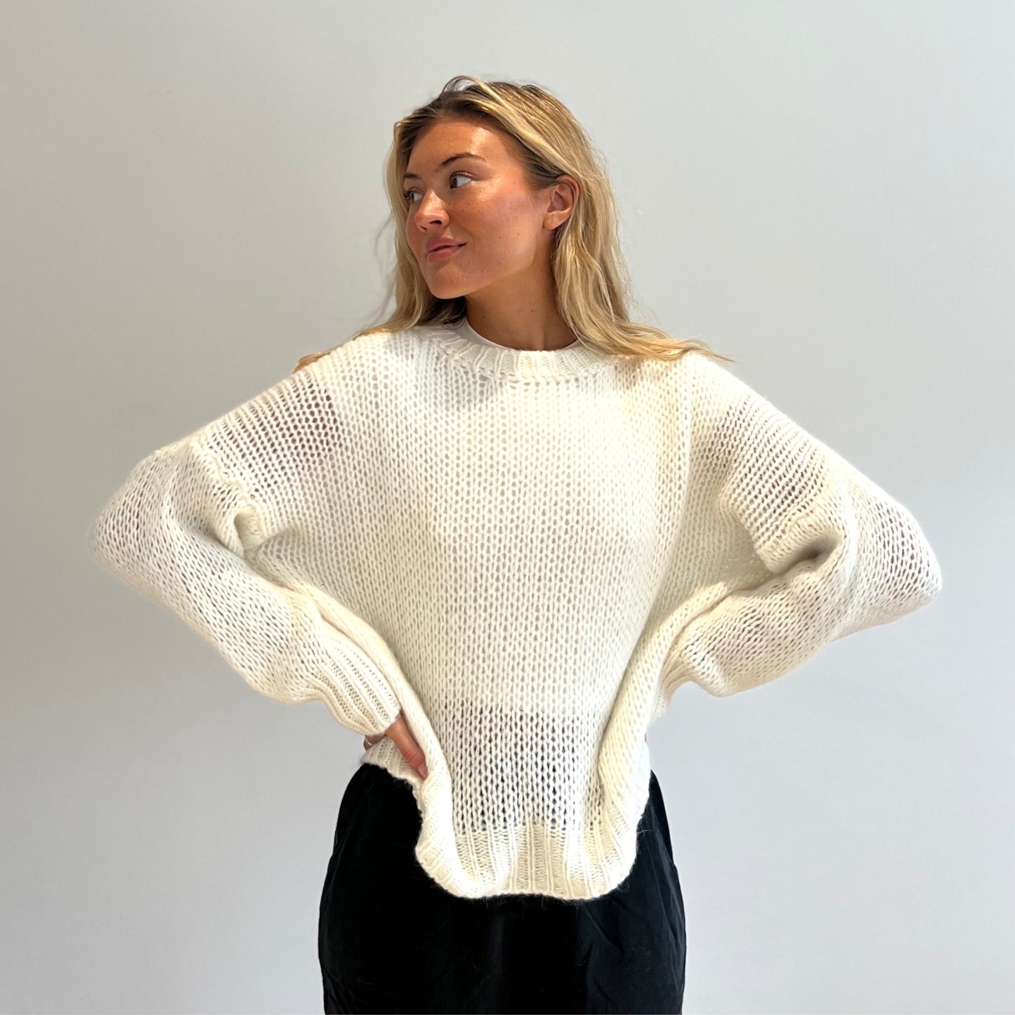 Olivia Mohair Jumper - White