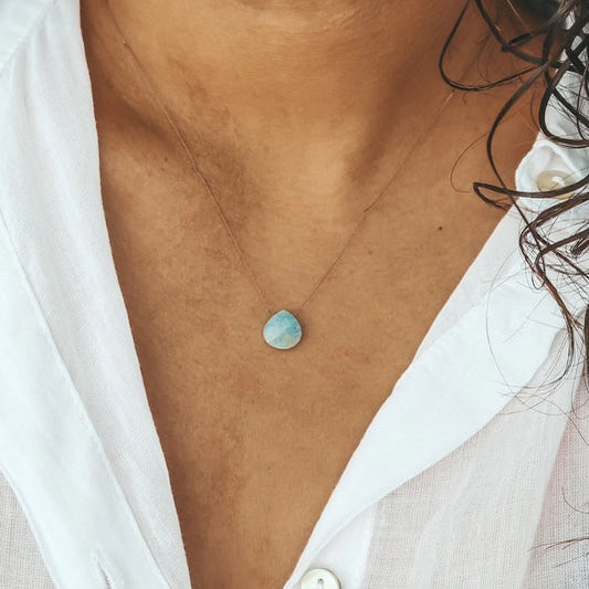 Silk Cord Necklace - Amazonite