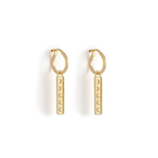 Gold Hoop Earrings - Moon Phases