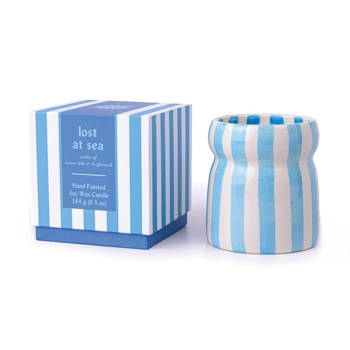 Cabana Stripe Candle - Lost At Sea