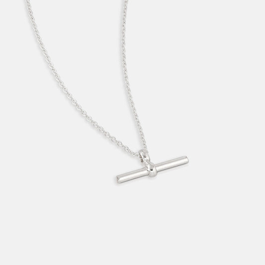 Silver Chain Necklace - T Bar