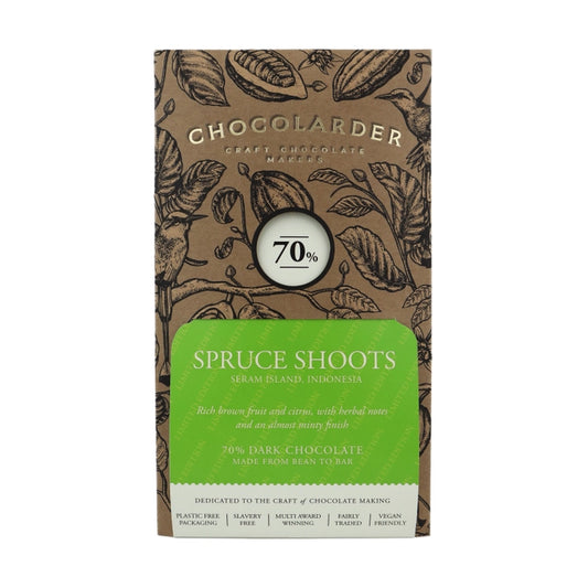 Chocolarder Bar - Citrus and Spruce 70% Dark Chocolate