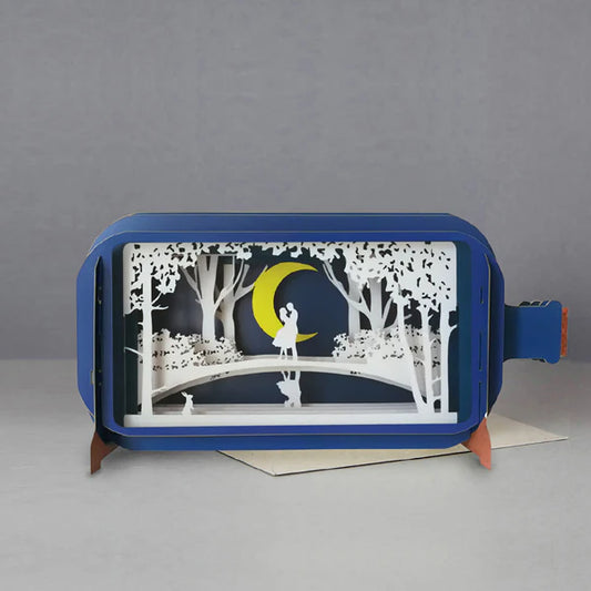 Alljoy Pop Up Greetings Card - A Couple Under The Moon