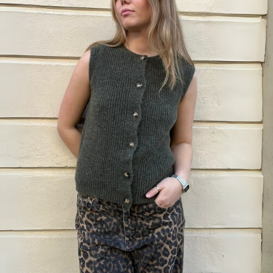 OST London Ida Waistcoat - Khaki Green