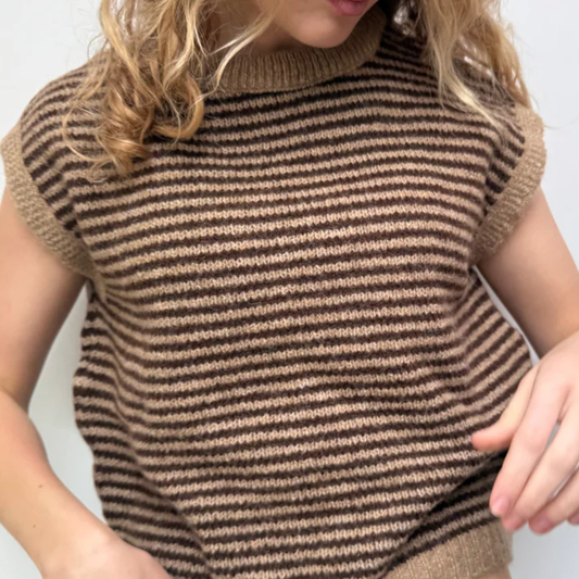 Alma Striped Vest - Brown