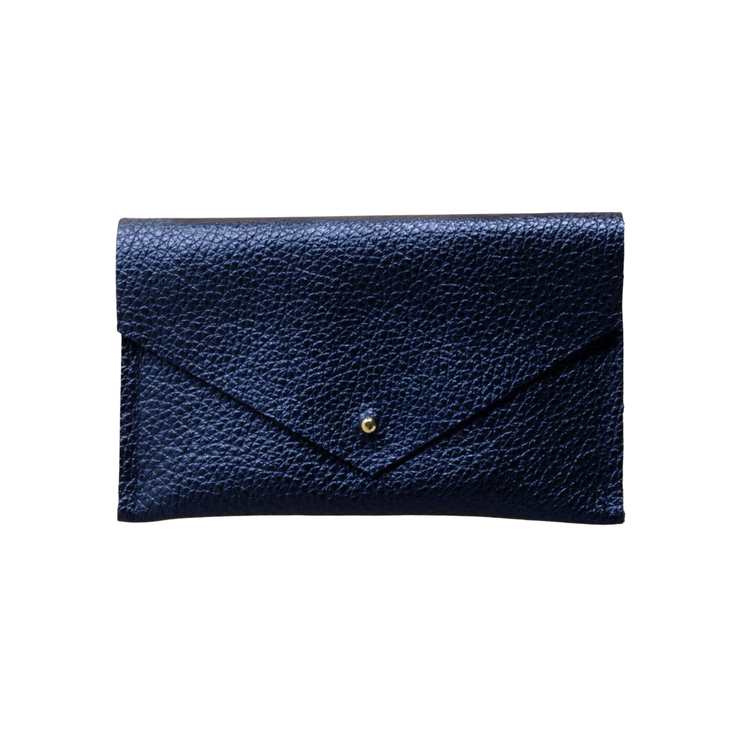 Studio Lowen Pebbled Leather Pouch - Metallic Blue