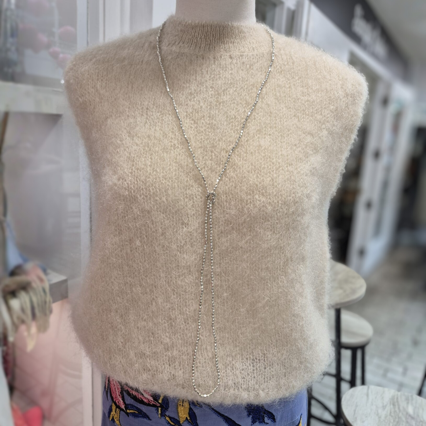 Astrid Mohair Cropped Vest - Wheat