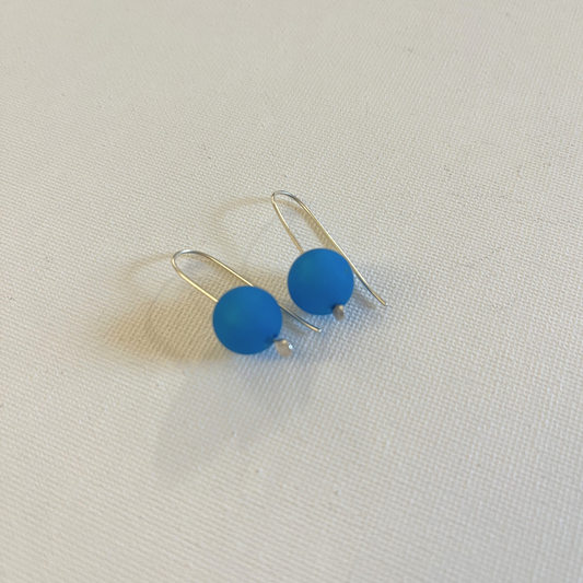 Resin Drop Earrings - Bright Blue