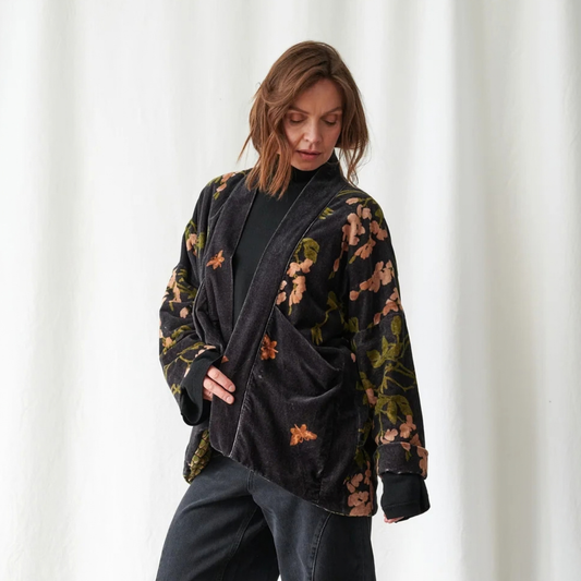 Velvet Pocket Jacket - Wisteria Black