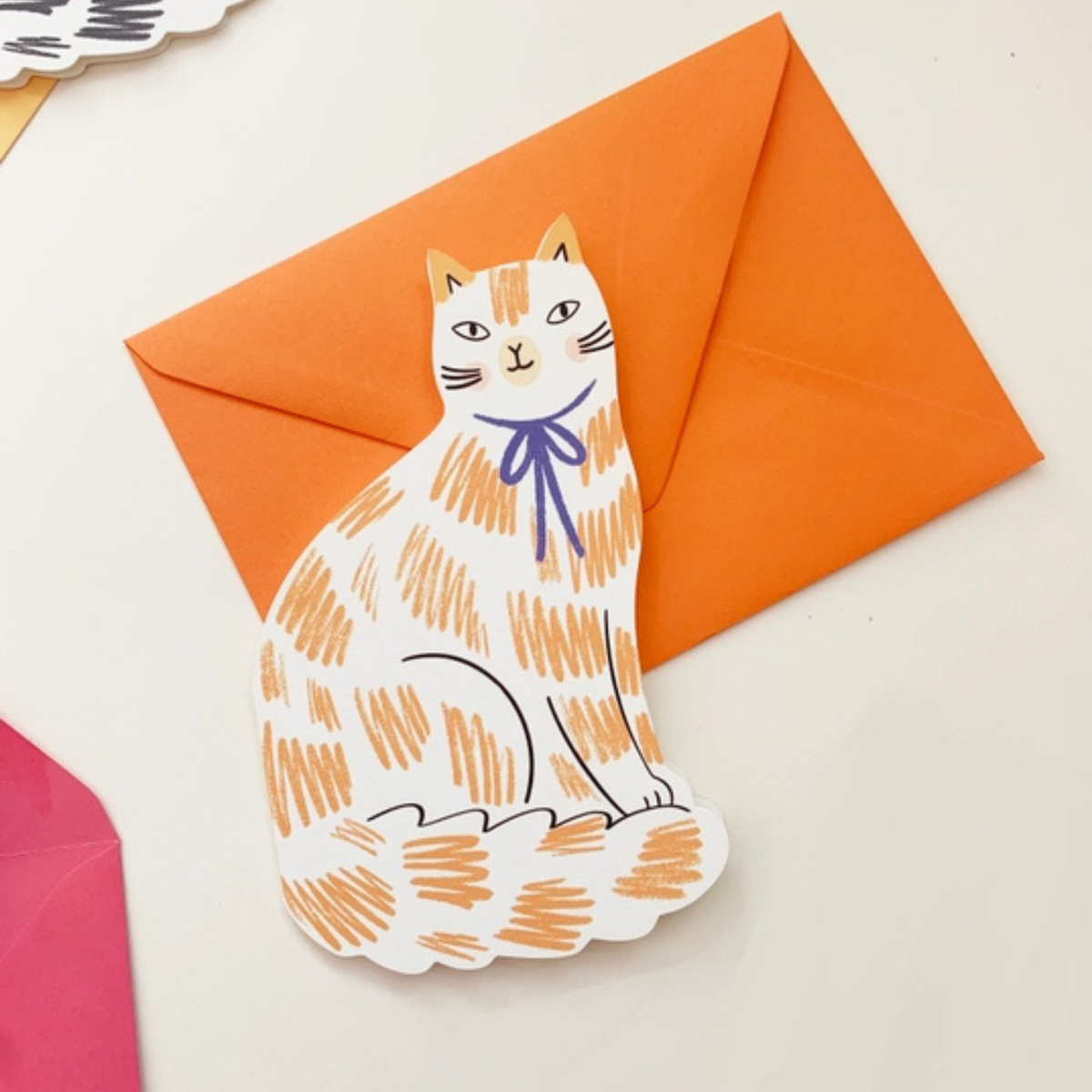 Greetings Card - Sitting Kitty Ginger