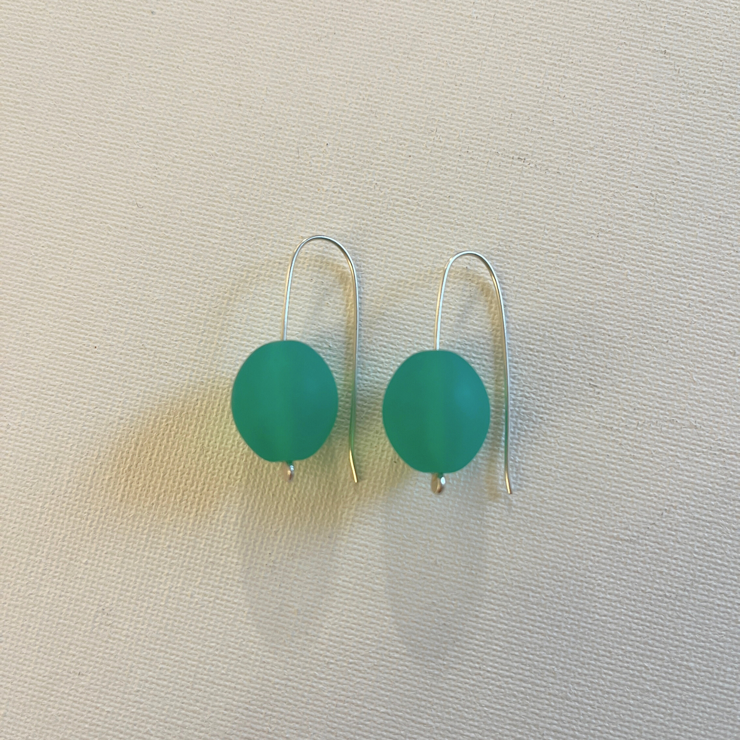 Oval Resin Earrings - Sea Green