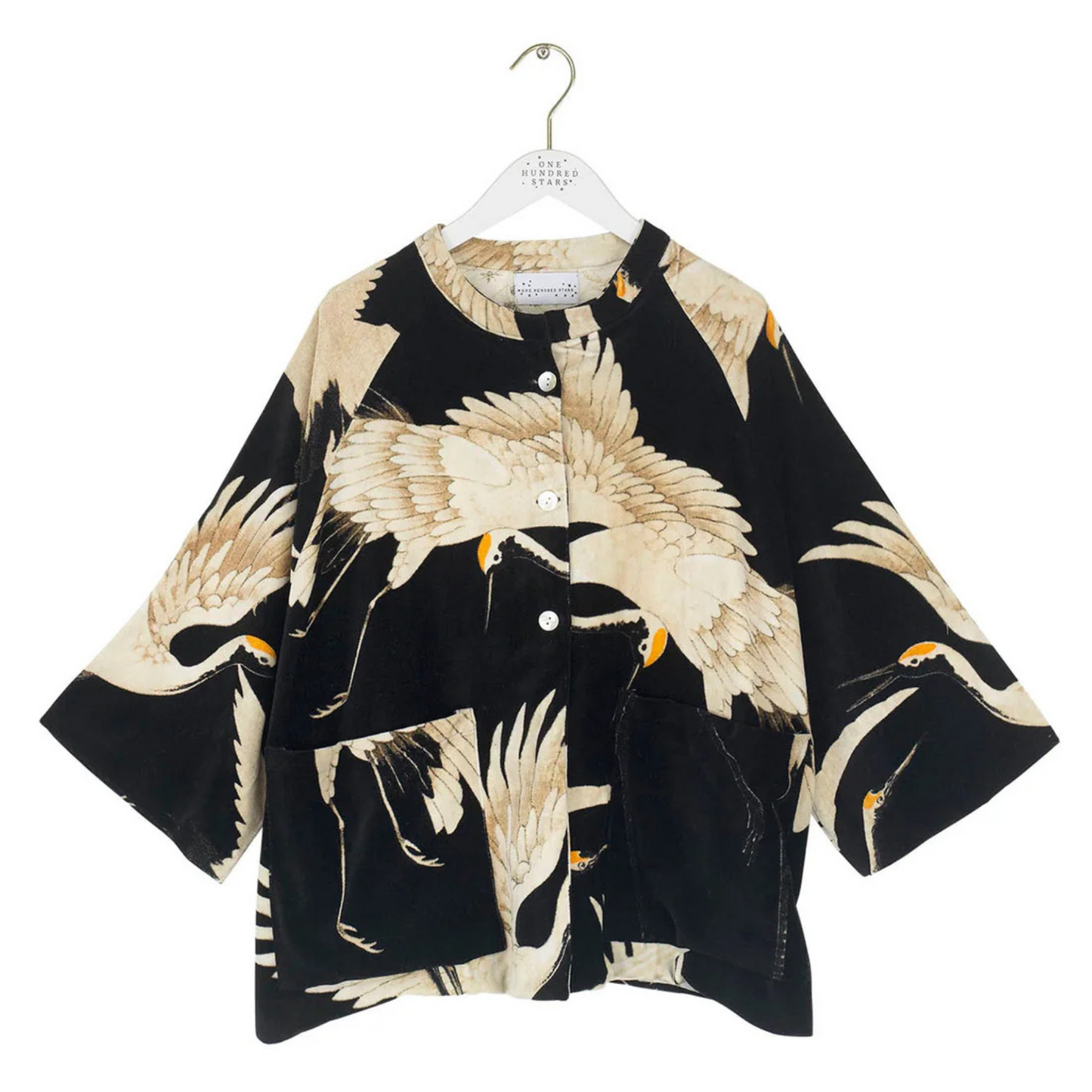 One Hundred Stars Velvet Jacket - Stork Black