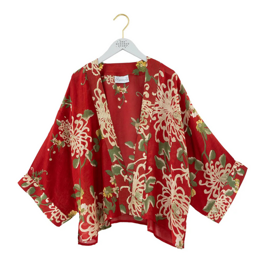 One Hundred Stars Kimono - Chrysanthemum Red