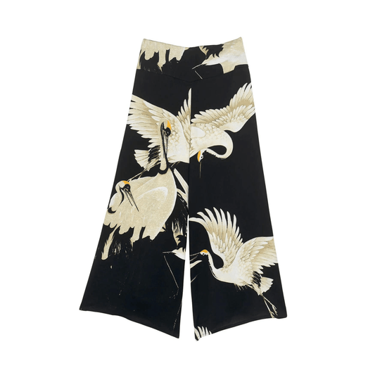 One Hundred Stars Crepe Palazzo Pants - Stork Black