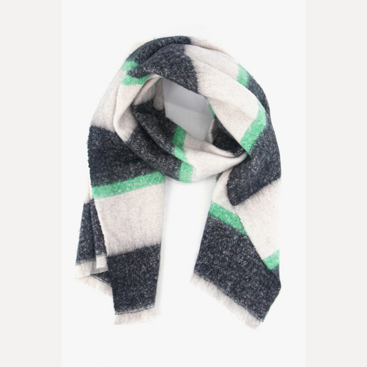 MSH Blanket Scarf - Black and Mint