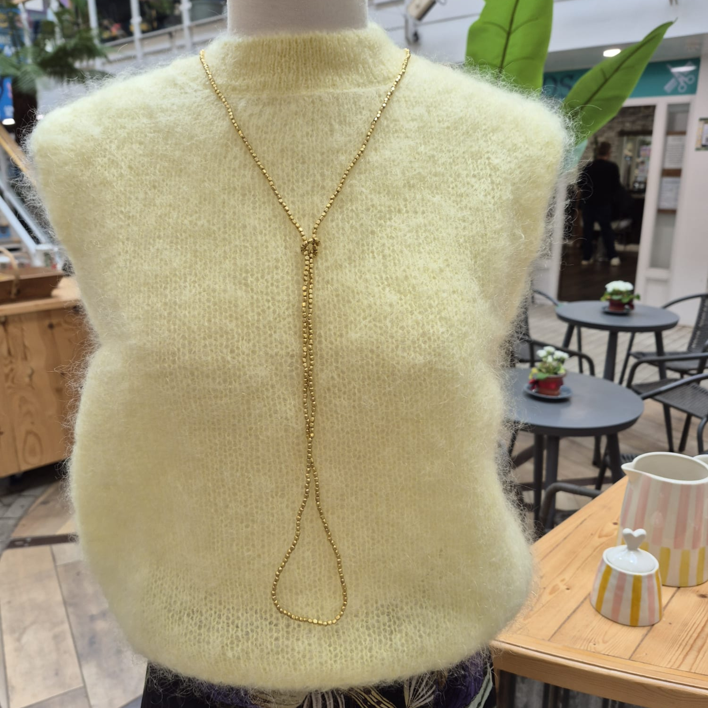 Astrid Mohair Cropped Vest - Lemon Yellow