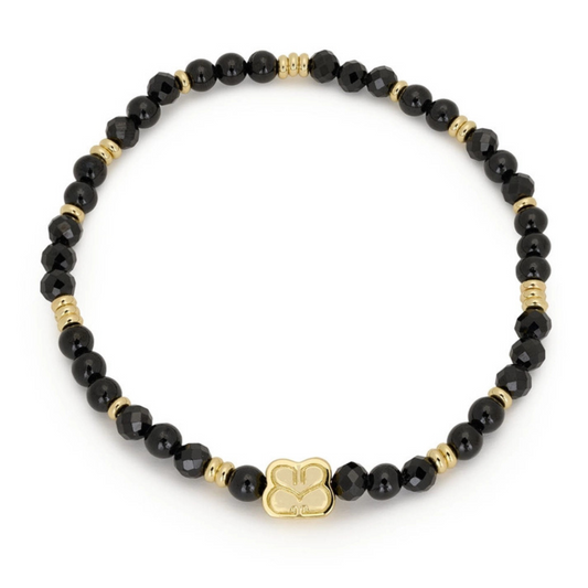 Boho Betty Wonder Beaded Bracelet - Gold & Black Spinel